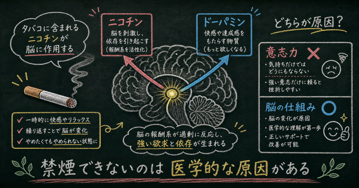 禁煙に何度も失敗するのは意志が弱いせいじゃない｜医学的な原因と対策