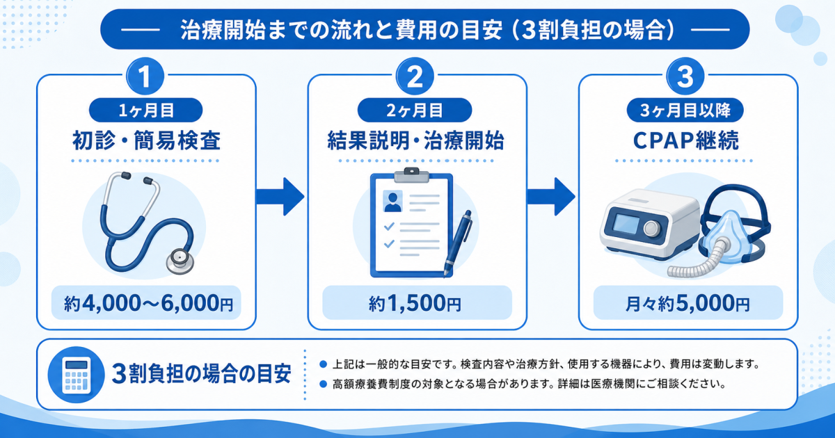 初診から検査・治療開始までの全体費用シミュレーション