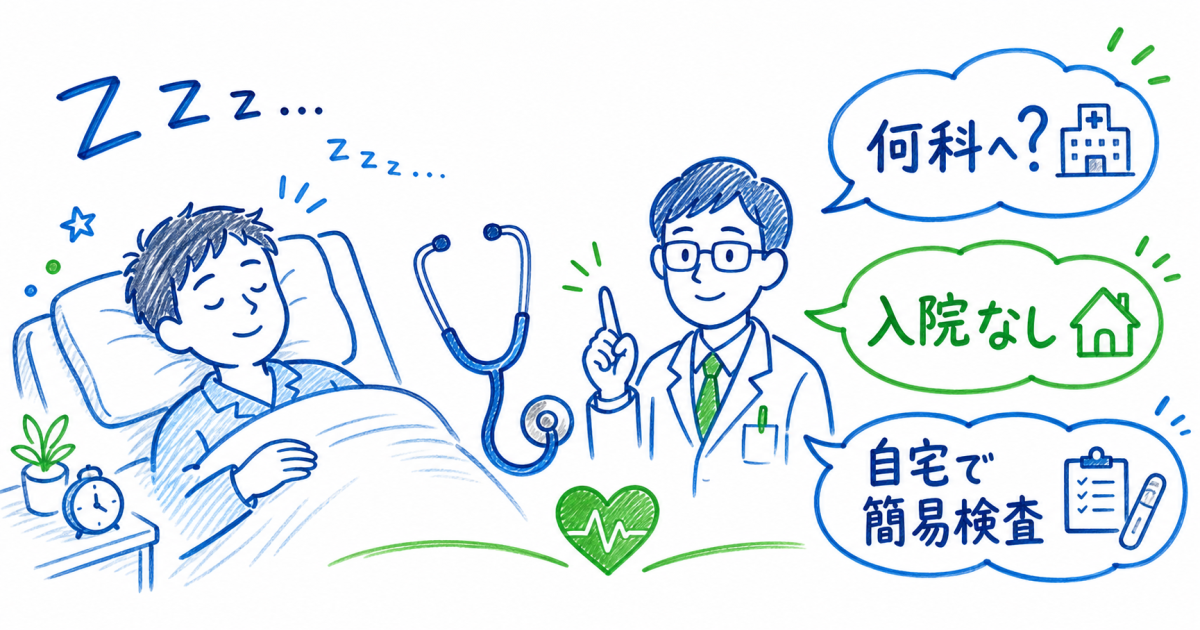 寝てる間に息が止まる…何科に行くべき?入院なしの検査と治療費